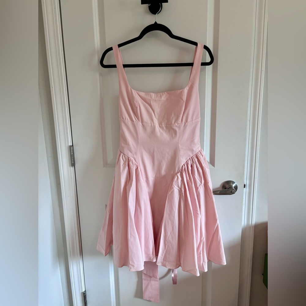 Women's Pink Sleeveless Fit-and-Flare Dress